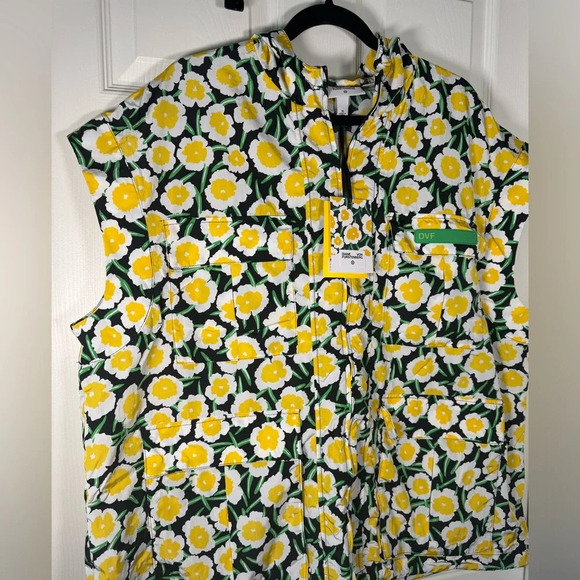 Diane Von Furstenburg DVF X Target Packable Nylon Yellow Hooded Vest Size XLarge - Picture 2 of 10